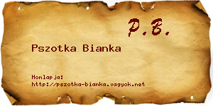Pszotka Bianka névjegykártya